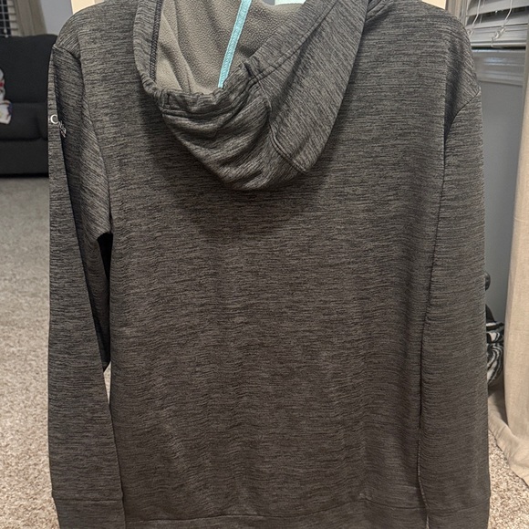 Columbia Men's Charcoal Hoodie with Blue Logo - Picture 3 of 5